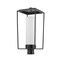 Z-Lite Sheridan 1 Light Outdoor Post Mount Fixture, Black & White Opal 595PHBR-BK - alternate 3